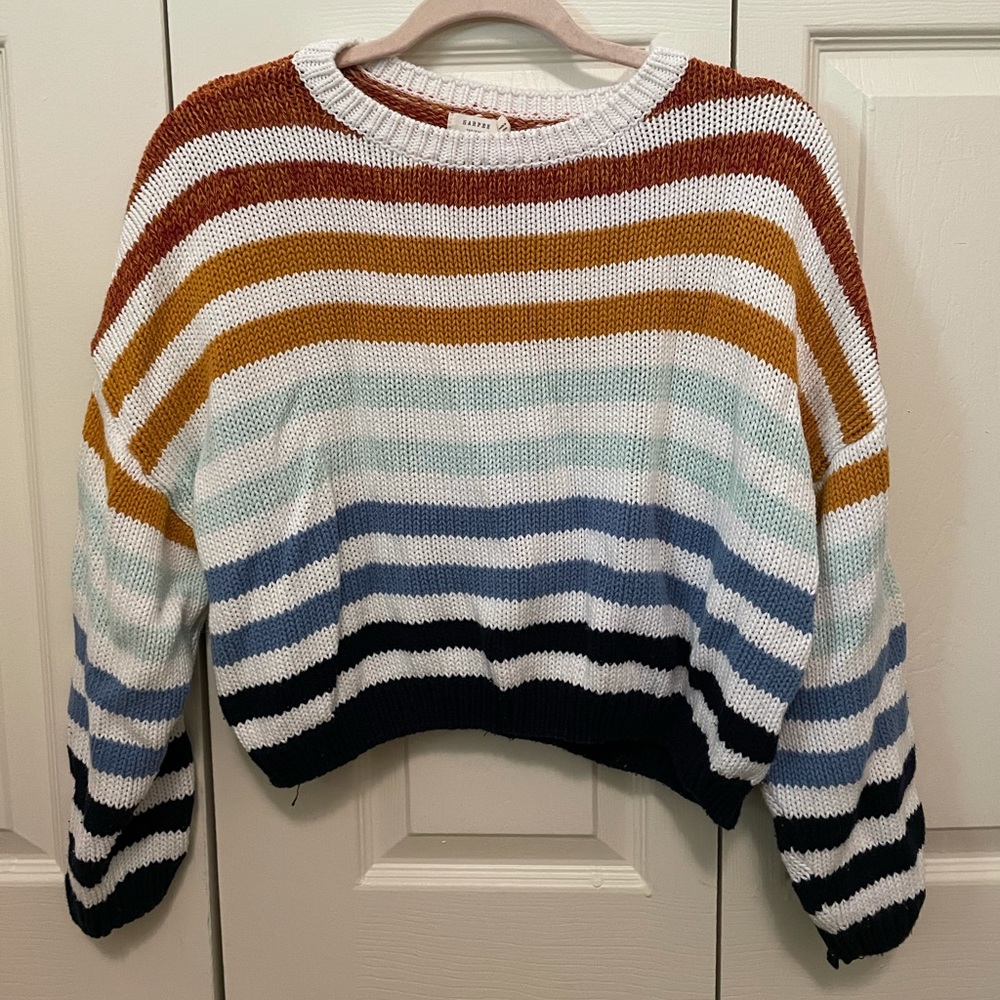 Francesca’s rainbow striped sweater